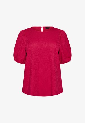 Zizzi, STRUKTURIERTE BLUSE MIT KURZEN ÄRMELN - Bluse - pink