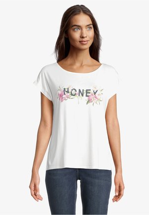 Print T-shirt - weiß/blau