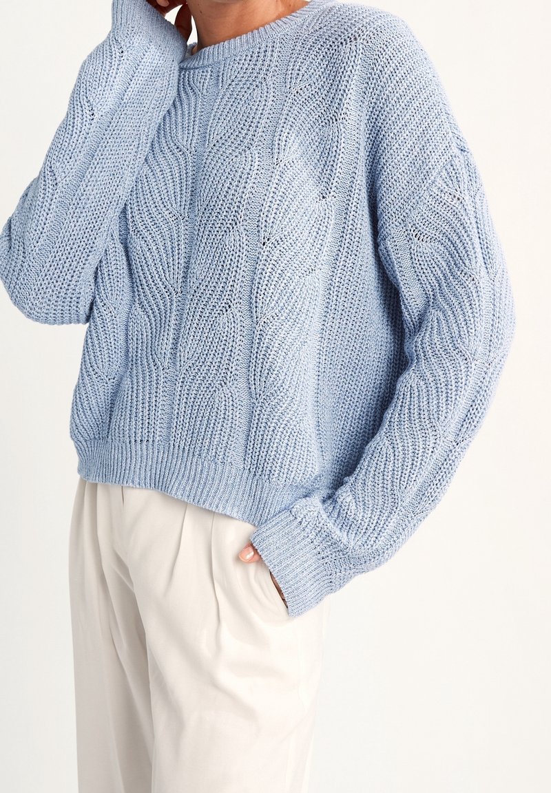comma Strickpullover - mottled light blue