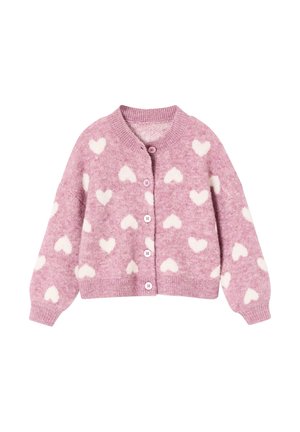 Vertbaudet, VERTBAUDET MÄDCHEN CARDIGAN MIT JACQUARD-HERZEN UND RECYCLING-POLYESTER - Cardigan - lila