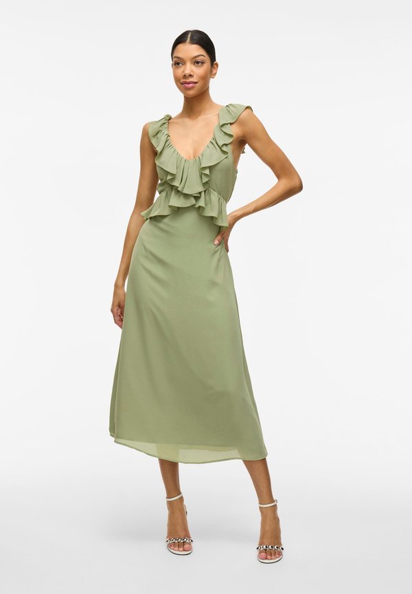VIELKE V-NECK - Day dress - sage3