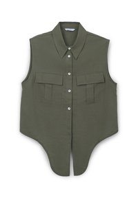 SMANICATA MISTO CON NODO - Top - verde militare scuro