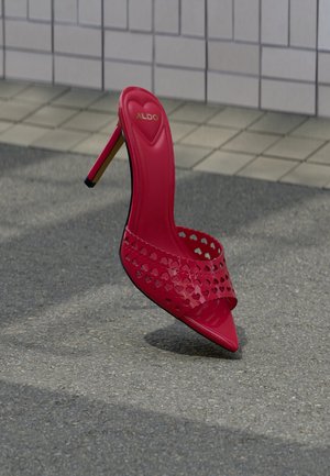 ALDO LOVEMULE - Magas sarkú papucsszandálok - medium red