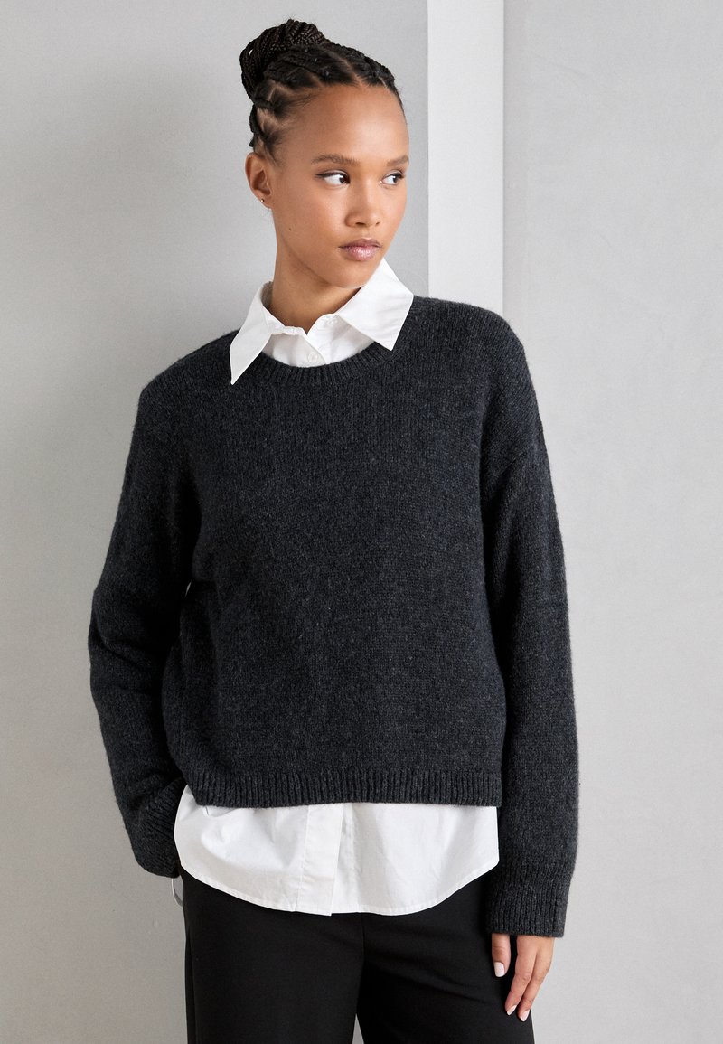 Marc O'Polo LONGSLEEVE ROUNDNECK - Strickpullover - deep grey melange