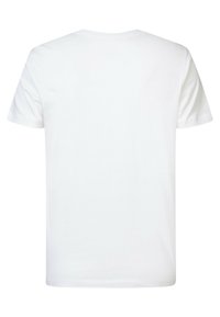 Hvid bomulds T-shirt med korte ærmer, rund halsudskæring, glat struktur og uden synlige mønstre eller grafik på bagsiden.