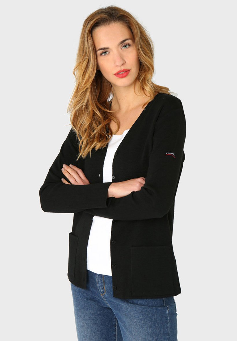 Armor Lux Baby Strickjacke K1087 – Unisex, Mit Kapuze & Reißverschluss, Aus 50% Wolle