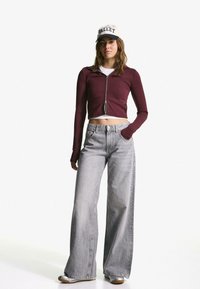 Bershka Sweater met rits - dark red