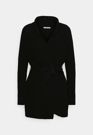 BELTED CARDIGAN - Kardigan - black