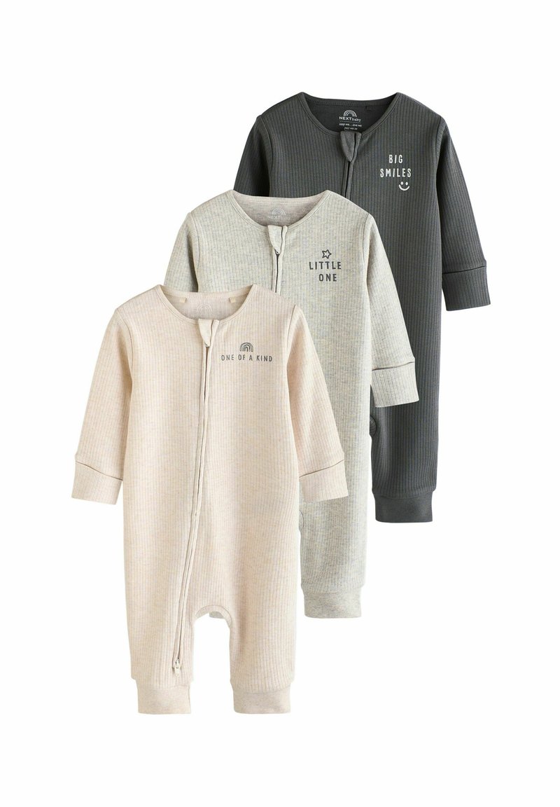 Next FOOTLESS 2 WAY ZIP 3 PACK - Pyjama - neutral slogan