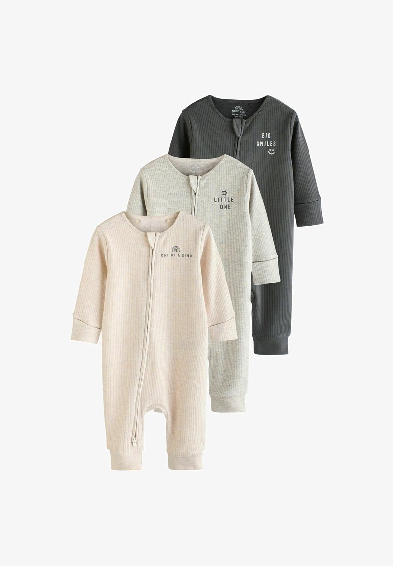 Next FOOTLESS 2 WAY ZIP 3 PACK - Pyjama - neutral slogan
