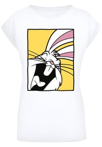 F4NT4STIC LOONEY TUNES BUGS BUNNY LAUGHING - T-shirts med print - white