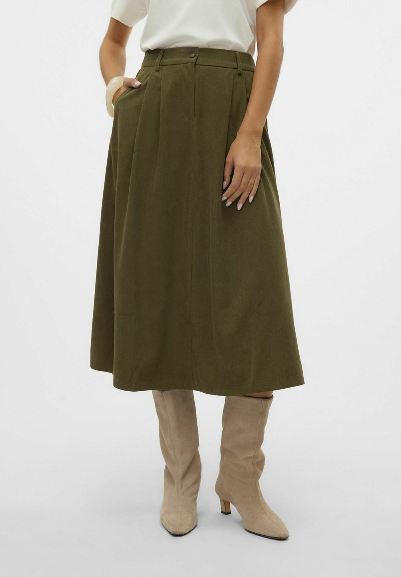 Vero Moda VMVILJA HOHE TAILLE  - Trapecinis sijonas - olive night