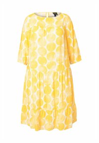 Ulla Popken DOT PRINT FLOUNCE PANEL - Jurk - snow white