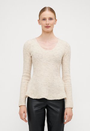 VMDESMA U NECK PEPLUM - Striktrøje - birch melange