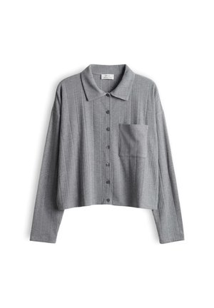 OPUS, RELAXED FIT RIBBED TEXTURE - Button-down blouse - quiet grey