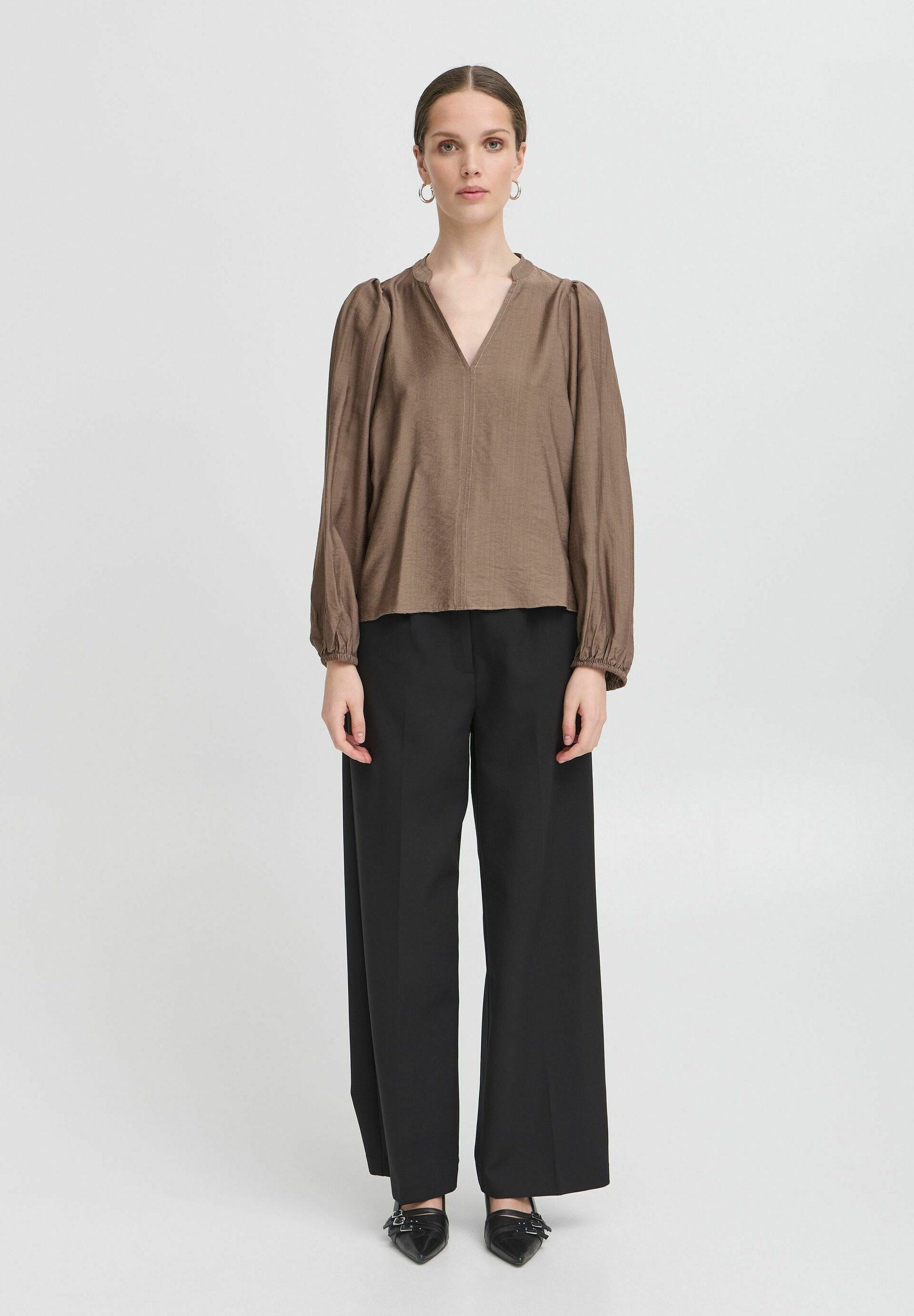 ICHI IXWILMA - Blus - caribou/brun - Zalando.se