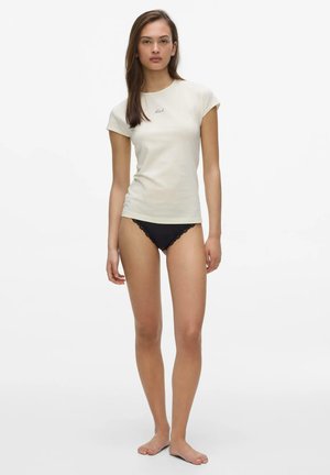 KARL LAGERFELD, KARL LAGERFELD UNDERWEAR TOP M SIGNATURE STRETCH (PACK OF 2) - Maglietta intima - cannoli cream/black