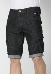 Koroshi BERMUDA COWBOY - Shorts di jeans - denim black denim