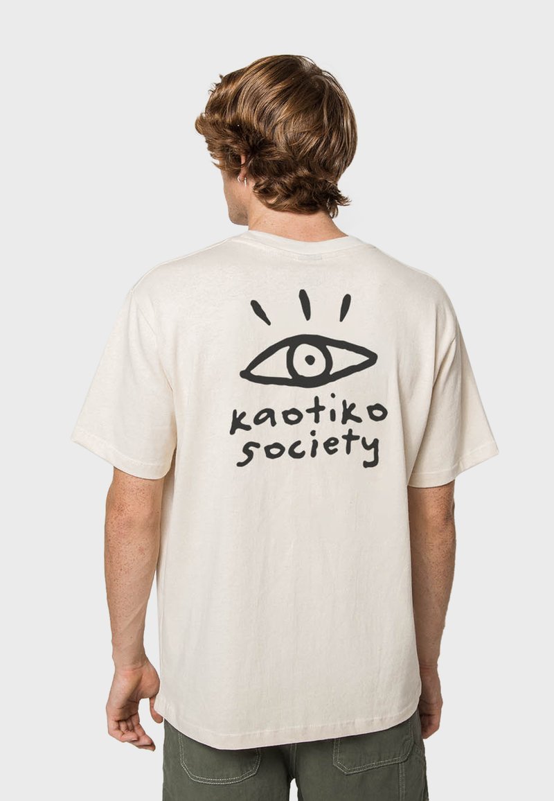 Kaotiko URBAN BOY EYE UNISEX - Camiseta estampada - ivory