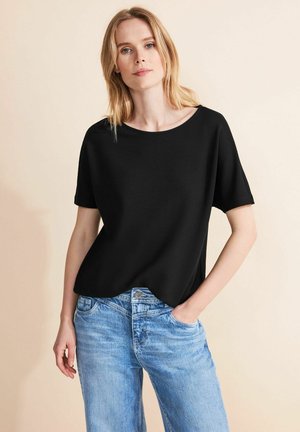 Street One STRUKTUR - T-Shirt basic - schwarz