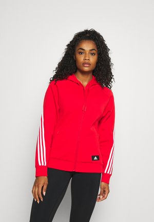 FI 3-STRIPES FULL ZIP REG SPORTS FUTURE ICONS PRIMEGREEN TRACK TOP HOODIE - Sweat à capuche zippé - vivid red