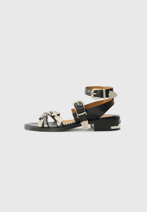 Ankle cuff sandals - black