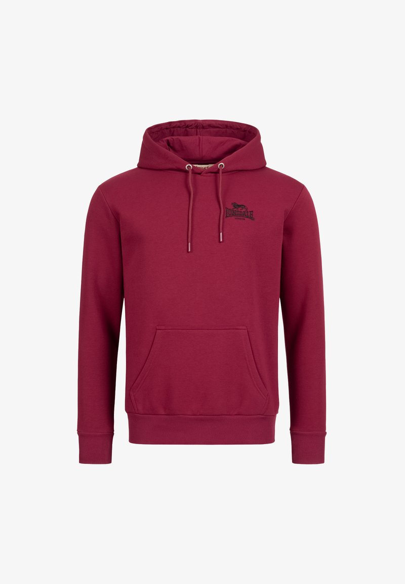 Lonsdale NORMALE PASSFORM TALMINE - Felpa con cappuccio - dark red