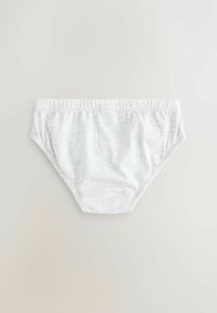 Lichtgrijze katoenen ondergoed met een gladde textuur, elastische tailleband en eenvoudig ontwerp. Geen zichtbare patronen of accenten.