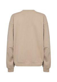 Felpa beige con colletto tondo, maniche lunghe e vestibilità rilassata. Tessuto morbido e polsini a costine sulle maniche e sull'orlo.