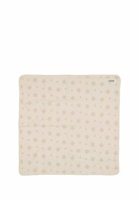 Krämbelädd med ett heltryck mönster av subtila blommor i en något mörkare krämfärg. Mjuk textur med rundade hörn.