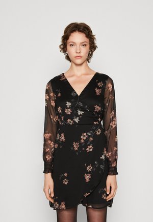 Vero Moda VMMARYA WRAP SHORT DRESS  - Robe de jour - black/kaya