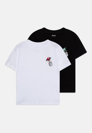 Yourturn Kids, UNISEX 2 PACK - T-shirt imprimé - off-white/black