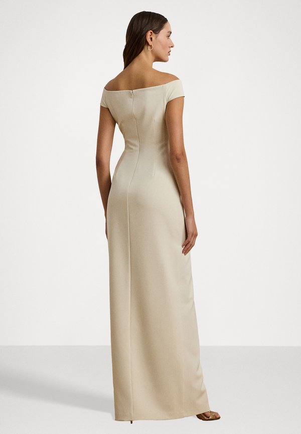 CREPE OFF THE SHOULDER GOWN - Occasion wear - mascarpone cream3