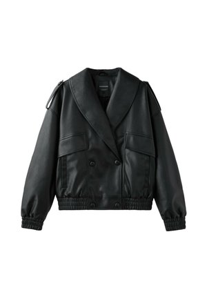 Stradivarius, Veste en similicuir - black