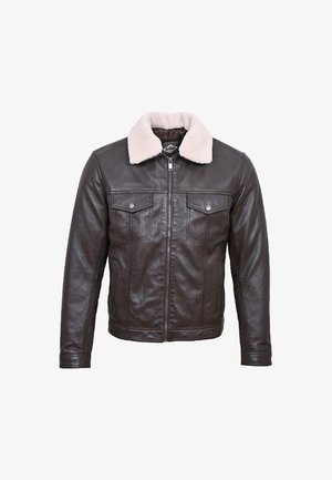 Lee Cooper, JACKET - Chaqueta de cuero - brown