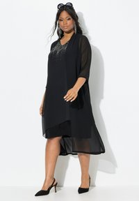 Ulla Popken LONGLINE OPEN SHAPE 3/4 SLEEVE  - Chaqueta fina - black