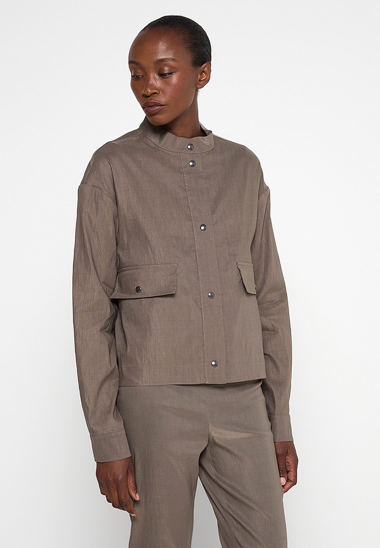 Sarah Pacini Lichte jas taupe