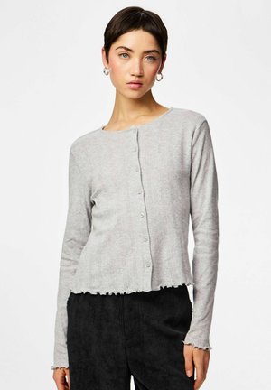 PCMARIE POIN - Strickjacke - light grey melange