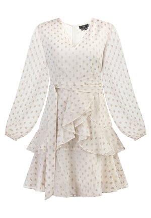 faina, MIT STICKEREI MINYA - Robe de jour - wollweiss mit goldenen punkten