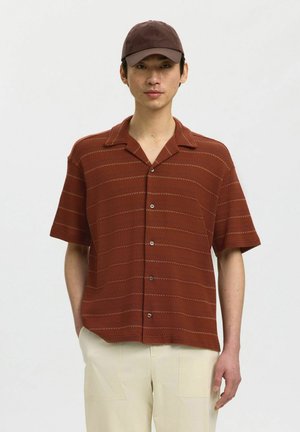 Selected SHORT SLEEVED SHIRT REGULAR FIT - Chemise - cherry mahogany