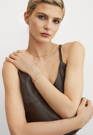 SATELLITE AND FLAT CURB CHAIN BRACELET 2 PACK - Bracelet - gold-coloured
