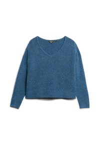 Superdry & Co V NECK - Strickpullover - admiral blue twist