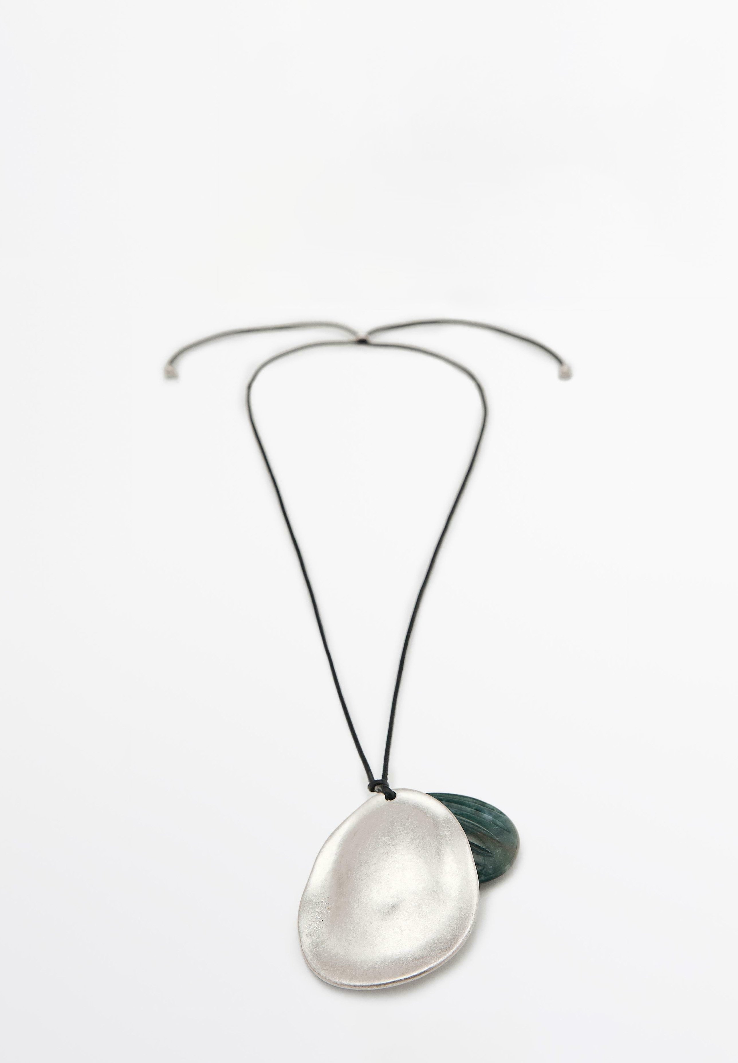 Massimo Dutti ALMOND - Necklace - silver-coloured - Zalando