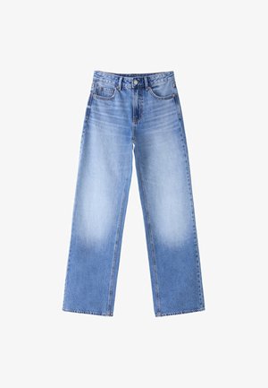 Stradivarius, D92 STRAIGHT WIDE-LEG JEANS - Wide Leg - destroyed denim