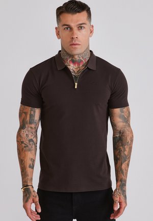 SIKSILK, ZIP POLO -SHIRT - Polo - brown