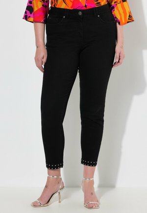 ZIERSTEINCHEN-SAUM GLITZERSCH - Jeans Slim Fit - black