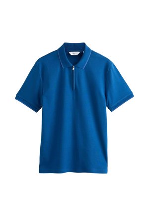 Next, REGULAR FIT - TONAL TIPPED ZIP NECK POLO SHIRT - Polosärk - blue