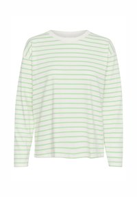KAWINNI - Top dugih rukava - antiquie white green stripe