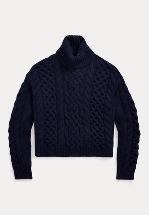 Polo Ralph Lauren ARAN-KNIT ALPACA-BLEND TURTLENECK - Jersey de punto - hunter navy