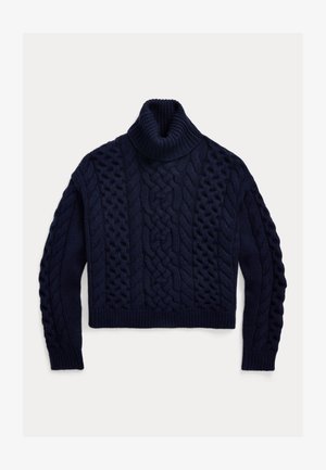 Polo Ralph Lauren ARAN-KNIT ALPACA-BLEND TURTLENECK - Svetr - hunter navy